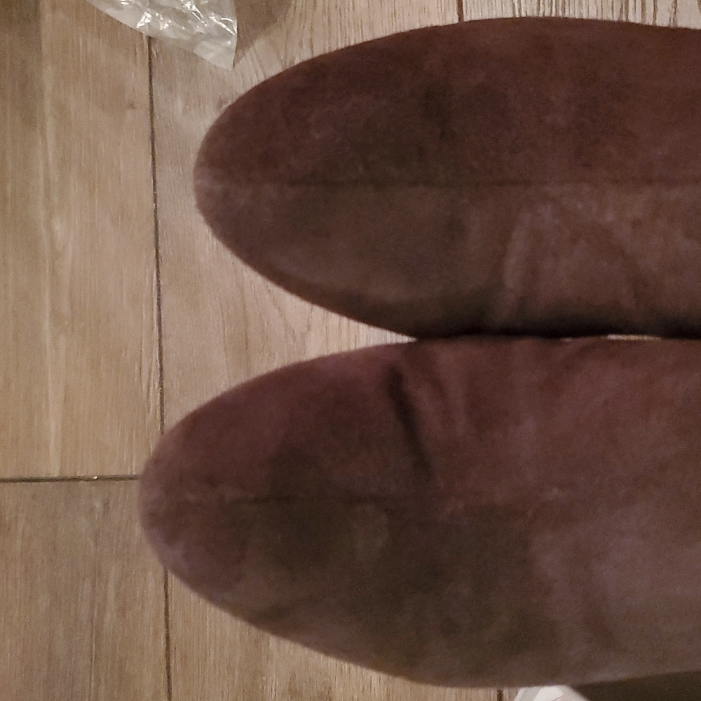 LOFT Chocolate Brown Wedge Booties Size 8.5 Faux Suede - Picture 16 of 16